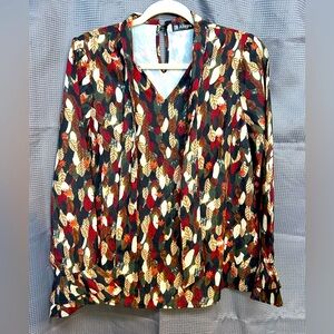 Allegra K Women's Leaf Print Blouse